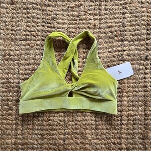 NWT Fabletics velvet bra Lime green twist oasis Vanessa Hudgens
